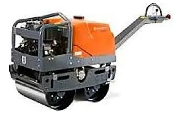 Walk-behind compactor with two steel drums